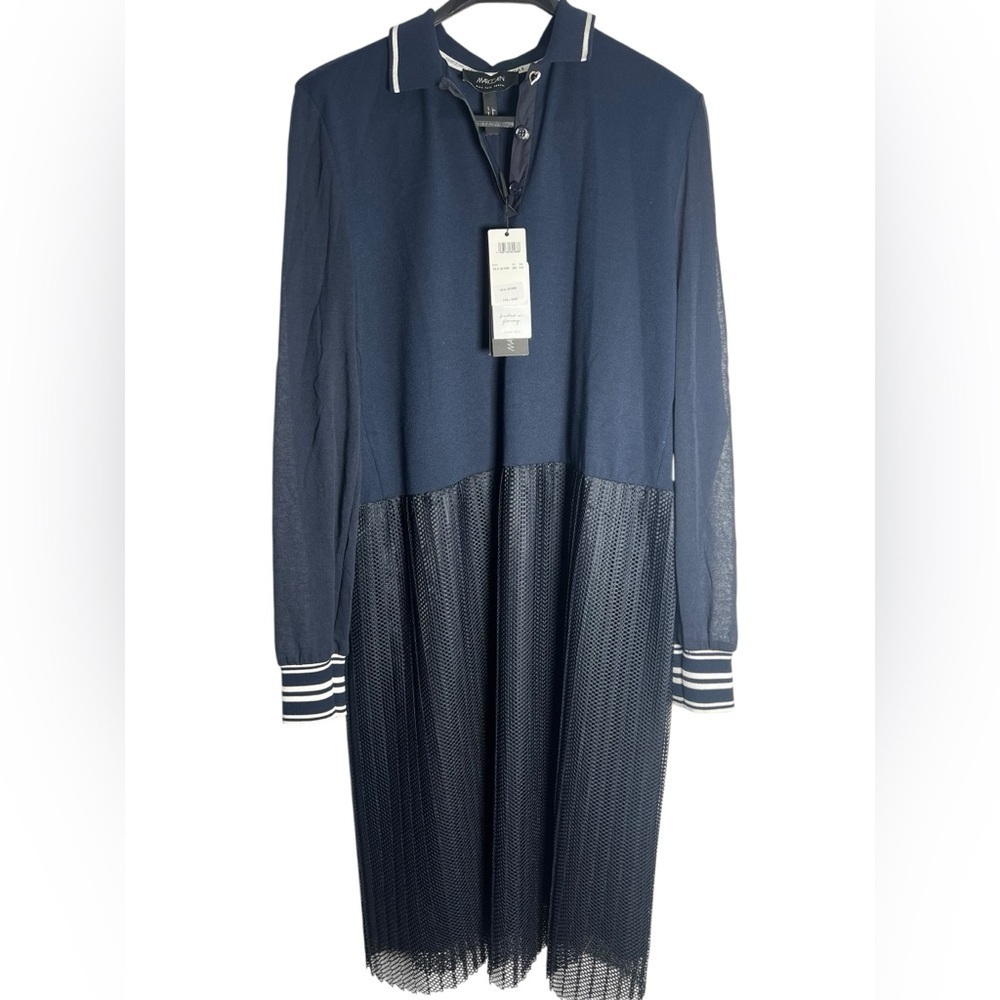 Marc Cain Navy Button-Up Dress - Elevated Streetwear- Size XL - Picture 4 of 12